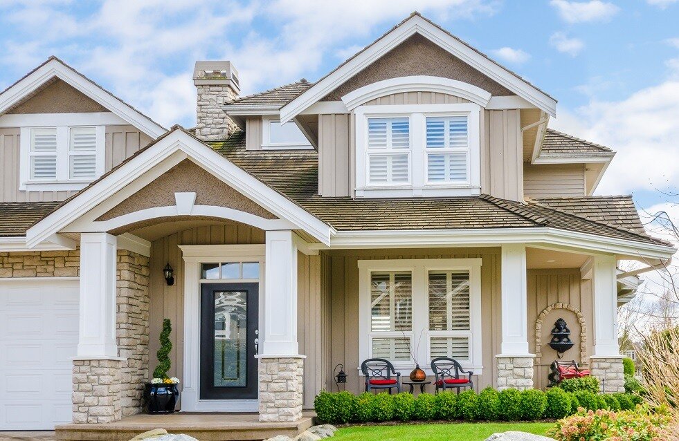 beige and white exterior house paint
