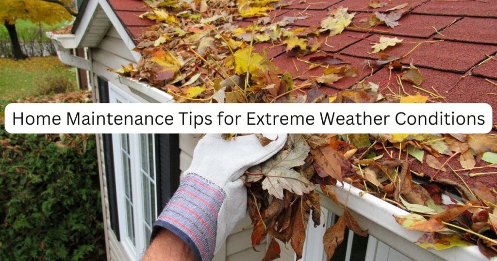 Person cleaning with caption Home Maintenance Tips for Extreme Weather Conditions