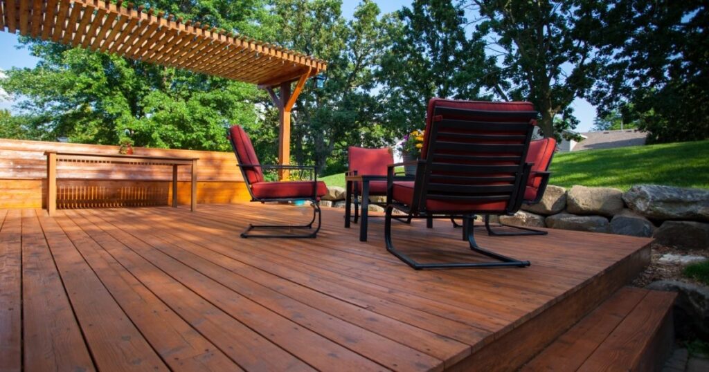 Deck coating wood brown