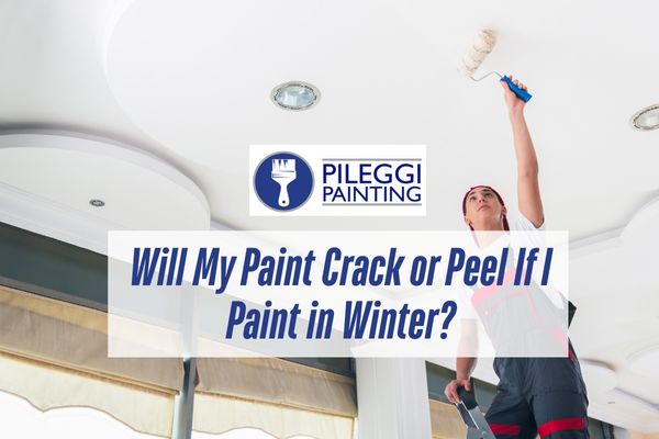 man painting the ceiling with a caption Will My Paint Crack or Peel If I Paint in Winter?