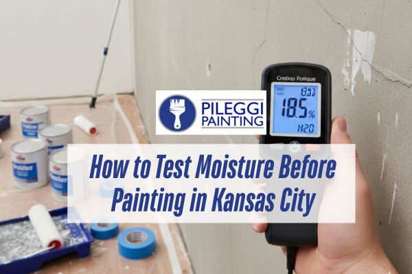 testing the moisture in the wall with a caption How to Test Moisture Before Painting in Kansas City