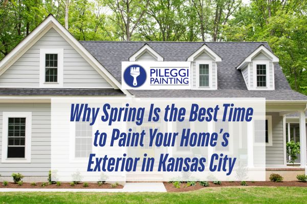 white house with a caption Why Spring Is the Best Time to Paint Your Home’s Exterior in Kansas City